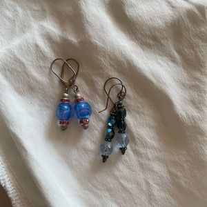 set of 2 beaded earrings